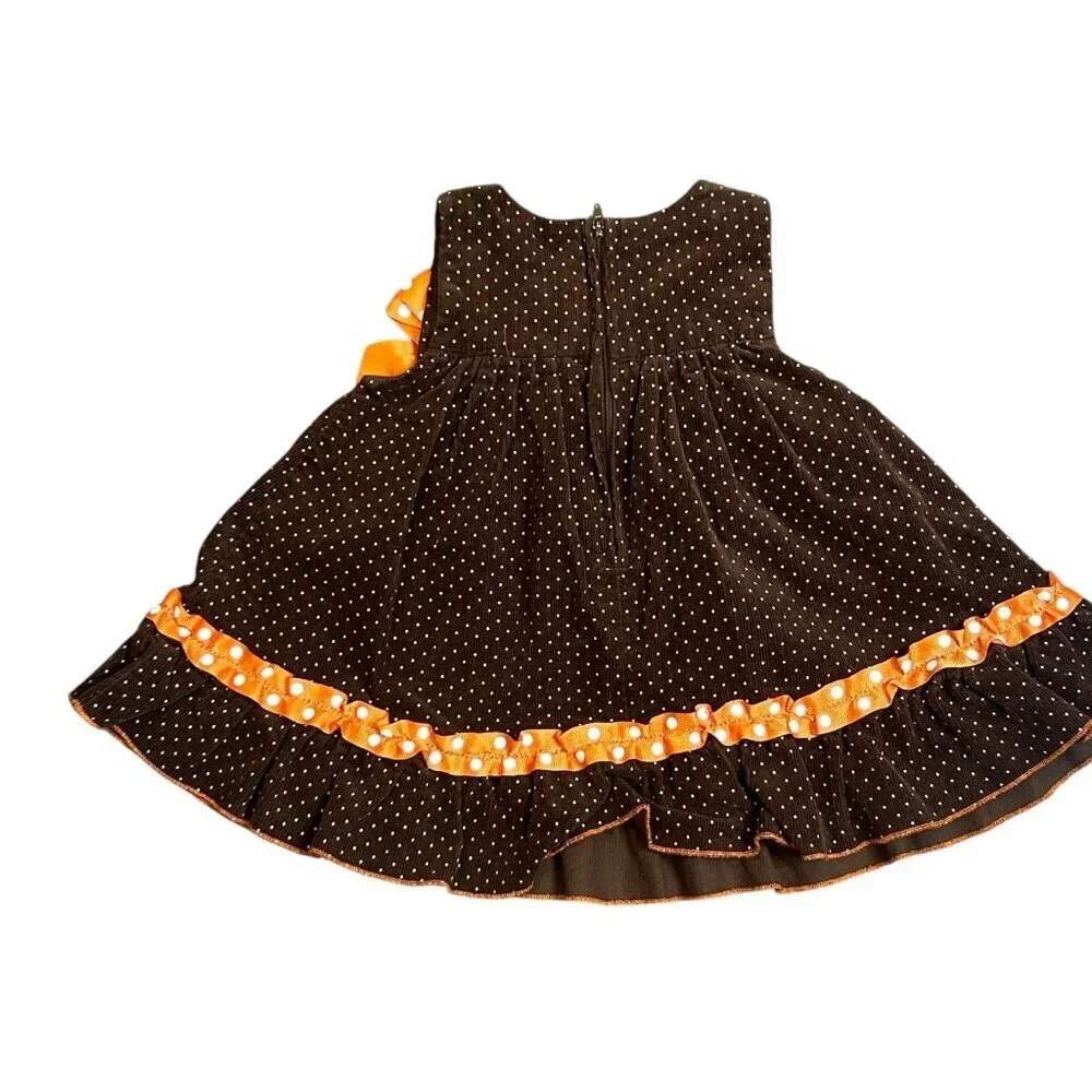 Rare Editions Baby's First Thanksgiving Corduroy  Dress Size 3-6 Months NWOT